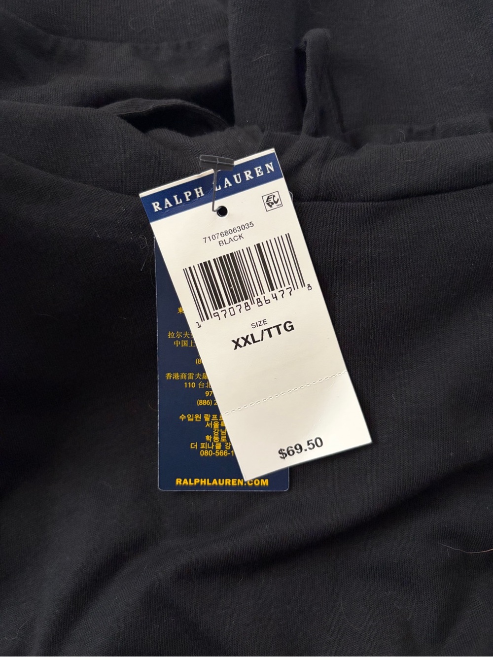 NWT Polo by Ralph Lauren Black Long-Sleeve Hooded Shirt with Red Pony - Picture 4 of 4